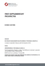 First Supplementary Prospectus-BOSWM Cash Fund